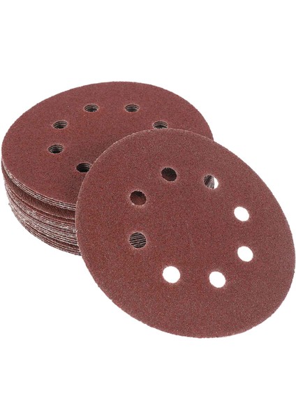 50 Adet 5 Inç 125MM Yuvarlak Zımpara Sekiz Delikli Disk Kum Sayfaları Grit 40/60/80/120/240 Kanca ve Döngü Zımpara Diski Lehçe (Yurt Dışından)