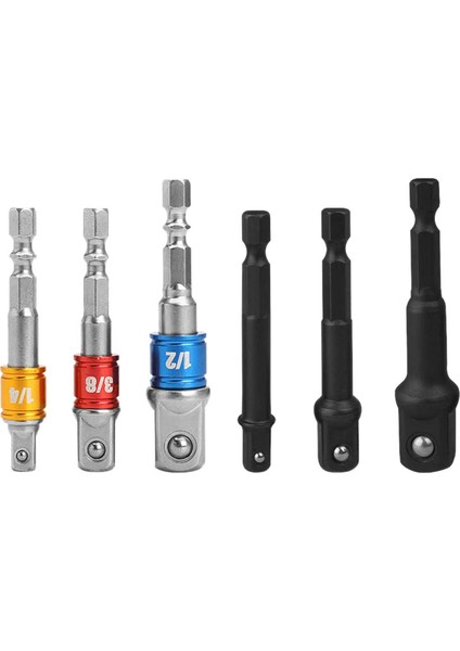 6 Adet Soket Bit Adaptörleri 1/4 Inç 3/8 Inç 1/2 Inç Tahrik Darbe Gücü Uzatma Seti Matkap Ucu Somun Sürücüsü Takım Setleri (Yurt Dışından)