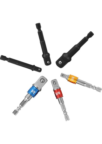 6 Adet Soket Bit Adaptörleri 1/4 Inç 3/8 Inç 1/2 Inç Tahrik Darbe Gücü Uzatma Seti Matkap Ucu Somun Sürücüsü Takım Setleri (Yurt Dışından) indirimleri