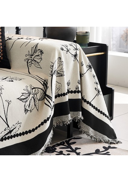 Retro Fransız Kanepe Havlu Örtüsü Kumaş Tam Kapak Şönil Dört Mevsim Evrensel Kanepe Minderi Hafif Lüks High-End Kanepe Örtüsü (Yurt Dışından)
