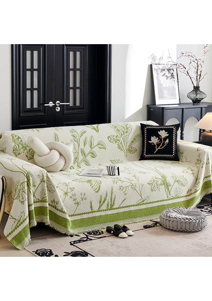 Retro Fransız Kanepe Havlu Örtüsü Kumaş Tam Kapak Şönil Dört Mevsim Evrensel Kanepe Minderi Hafif Lüks High-End Kanepe Örtüsü (Yurt Dışından)