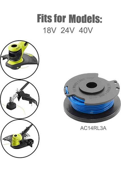 Ryobi One+ AC14RL3A 18V 24V 40V Akülü Düzelticiler Için 6 Paket Yedek Makaralar, Ot Yiyen Dize Otomatik Besleme (Yurt Dışından) fiyatları