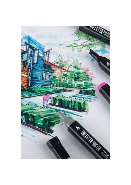 Moringa 100'lü Çift Taraflı Keçeli Kalem Seti Renkli Uçlar ve Taşıma Çantasıyla fırsatları