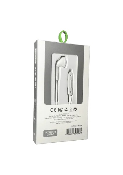 PWR501 Handsfree Earphones 3.5 mm Jack Girişli Mikrofonlu Kablolu Kulaklık Tüm Cihazlara Uyumlu Stereo