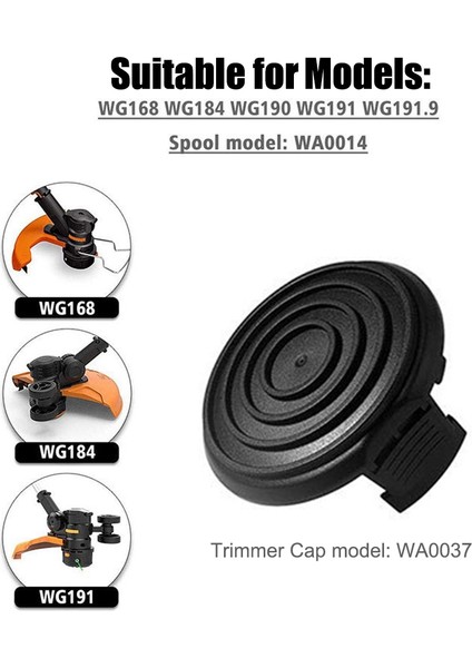 Adet WA0037 Makara Kapatma Başlığı, Worx WG184 WG168 WG190 WG191 Ot Yiyen Elektrikli Dize Düzelticiler Için Yedek Makara Kapakları (Yurt Dışından) fiyatları