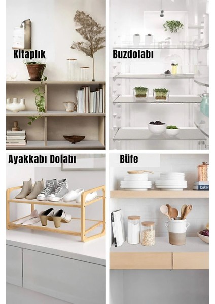 Kaymaz Dolap İçi Çekmece Raf Örtüsü Kaydırmaz Mutfak Buzdolabı Kaydırmaz Gri 45X300