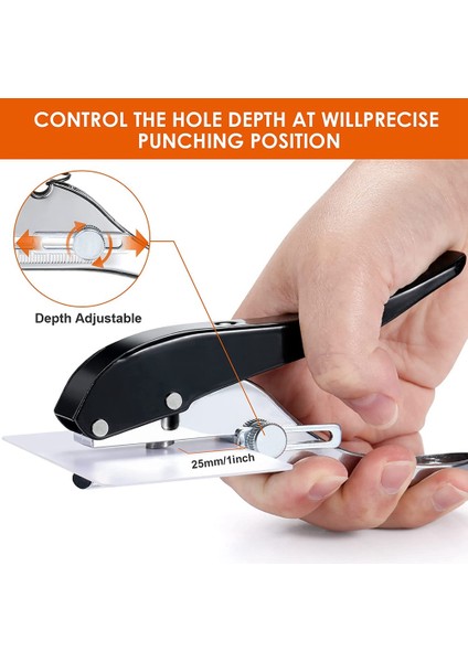 Kağıt Işçiliği Için 8mm Ağır Hizmet Tipi Tek Delik Delgeç, 20 Sayfalık Delgeç Kapasitesi, Yuvarlak Delgeç Pense Kağıt Kesici (Yurt Dışından)