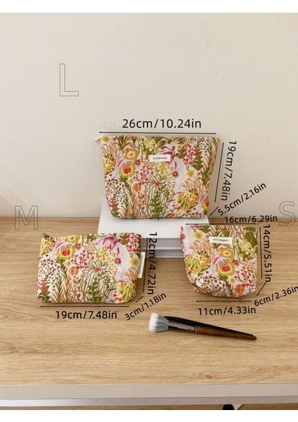 Büyük Kapasiteli Saklama Çantasına Sahip Üç Parçalı Kabartmalı Kozmetik Çantası (Yurt Dışından) modelleri