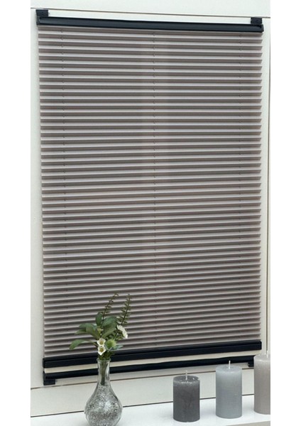 Gece Gündüz Katlanabilir Kül Gri Cam Balkon Plise Perde modelleri