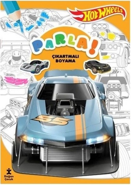 Hot Wheels Parla Çıkartmalı Boyama Kitabı