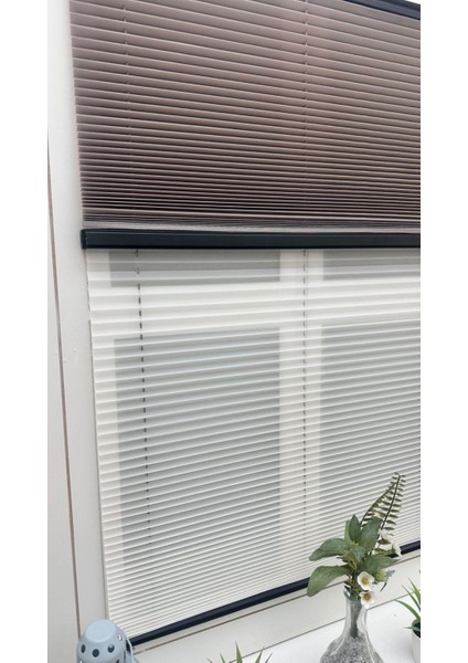 Gece Gündüz Katlanabilir Kül Gri Cam Balkon Plise Perde