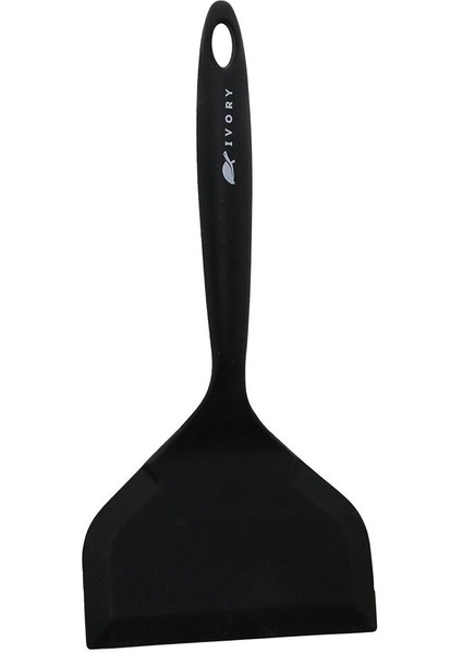 Silikon - Siyah Jumbo - Geniş Ağız Spatula 25.5cm -- Ağız: 12CM (3791)