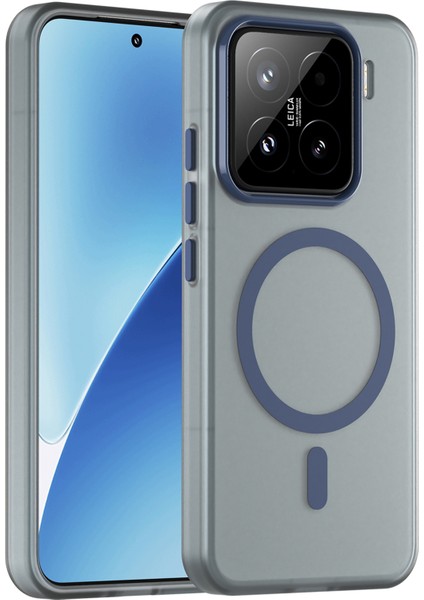 Xiaomi 15 Tpu + Pc Magsafe ile Uyumlu Ince Mat Yarı Saydam Telefon Kapağı (Yurt Dışından)