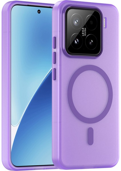 Xiaomi 15 Tpu + Pc Magsafe ile Uyumlu Ince Mat Yarı Saydam Telefon Kapağı (Yurt Dışından)