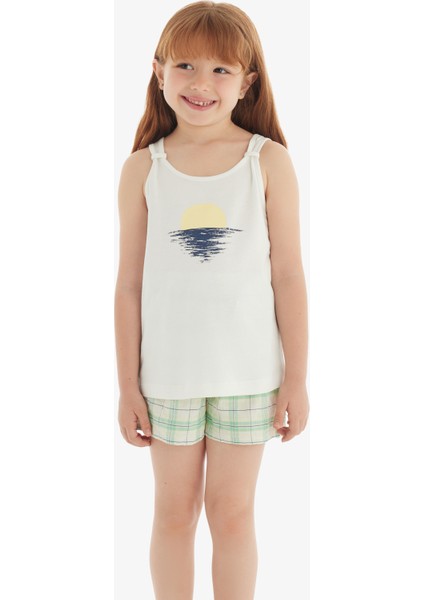 Kız Çocuk Pijama Takımı 60564 - Krem