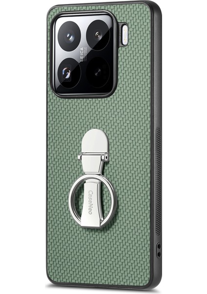 Xiaomi 15 Katlanır Kickstand Karbon Fiber Doku Deri Arka Kapak (Yurt Dışından)