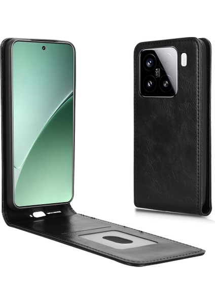Xiaomi 15 Kart Yuvası ile Manyetik Dikey Çevirme Deri Telefon Kapağı (Yurt Dışından)