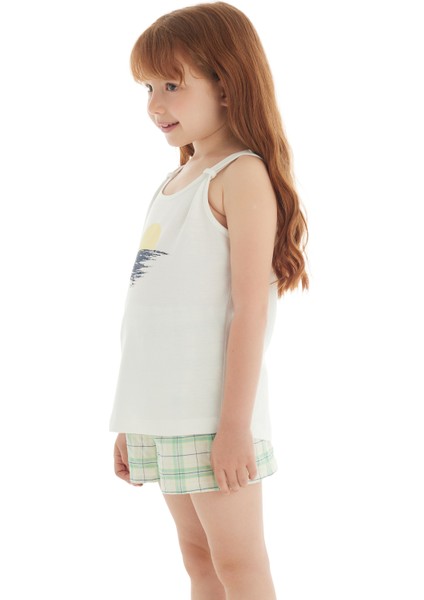 Kız Çocuk Pijama Takımı 60564 - Krem
