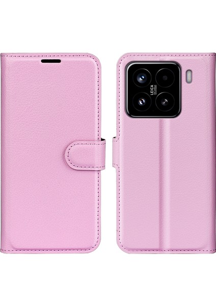 Xiaomi 15 Litchi Doku Darbeye Dayanıklı Deri Cüzdan Telefon Kapağı (Yurt Dışından)