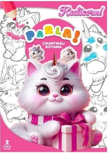 Kedicorn Parla Çıkartmalı Boyama Kitabı