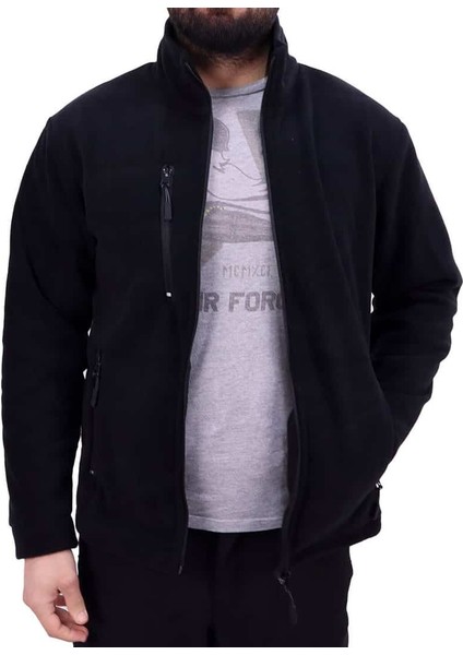 Üç Cepli Fermuarlı Polar Hırka