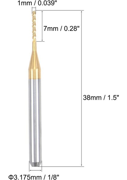 10 Adet Titanyum Kaplama Karbür Uçlu Freze Gravür Freze Kesici Cnc Yönlendirici Uçları Pcb Makinesi Için, 1/8 Inç Şaft 1mm (Yurt Dışından) fırsatları