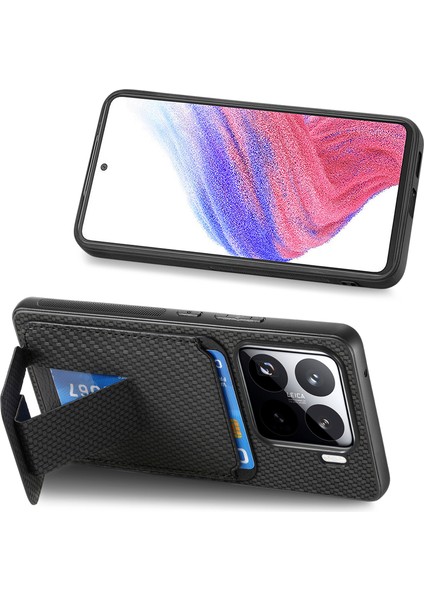Xiaomi 15 Kart Tutucu Karbon Fiber Doku Deri Kaplamalı Tpu Telefon Kapağı (Yurt Dışından) fiyatları