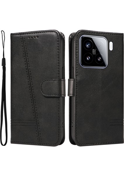Xiaomi 15 Flip Cüzdan Deri Telefon Kılıfı (Yurt Dışından)