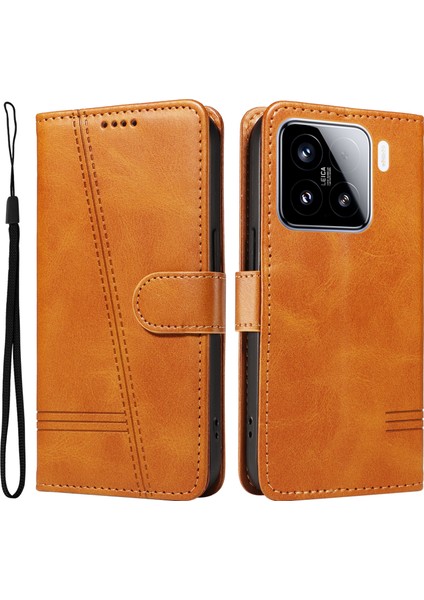 Xiaomi 15 Flip Cüzdan Deri Telefon Kılıfı (Yurt Dışından)