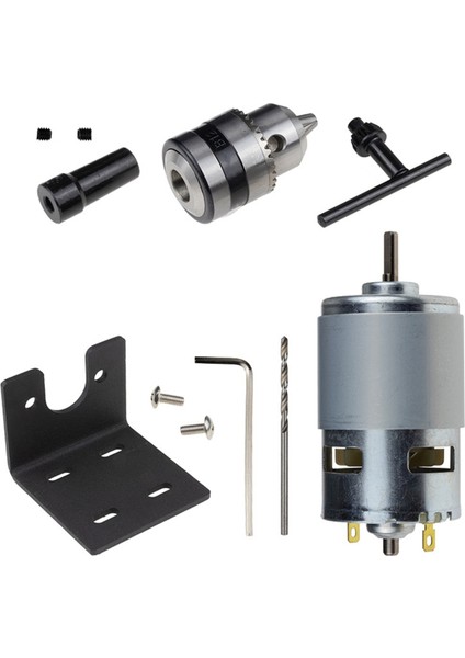 775 Motor 10000RPM Dc 12V Torna 775 Motor, Mini El Matkap Aynası ve Freze Tezgahı Montaj Braketi ile (Yurt Dışından)