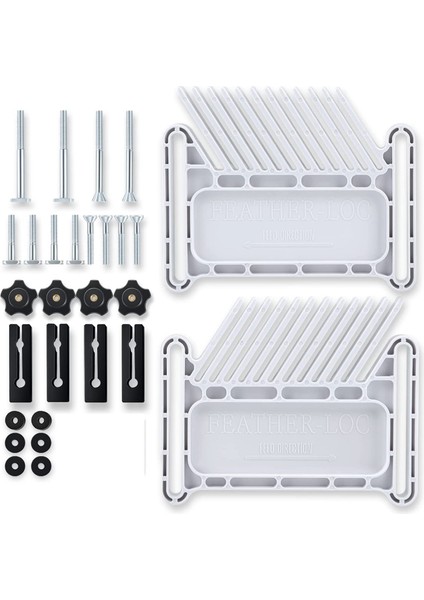 Yükseltilmiş Tüy Tahtası Güvenlik Cihazı Istiflenebilir Tüy Tahtası Çoğu Standarda Uyuyor, T Yuvaları, Masa Testerelerindeki T Rayları, Beyaz (Yurt Dışından)
