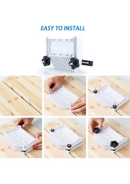 Yükseltilmiş Tüy Tahtası Güvenlik Cihazı Istiflenebilir Tüy Tahtası Çoğu Standarda Uyuyor, T Yuvaları, Masa Testerelerindeki T Rayları, Beyaz (Yurt Dışından) indirimleri