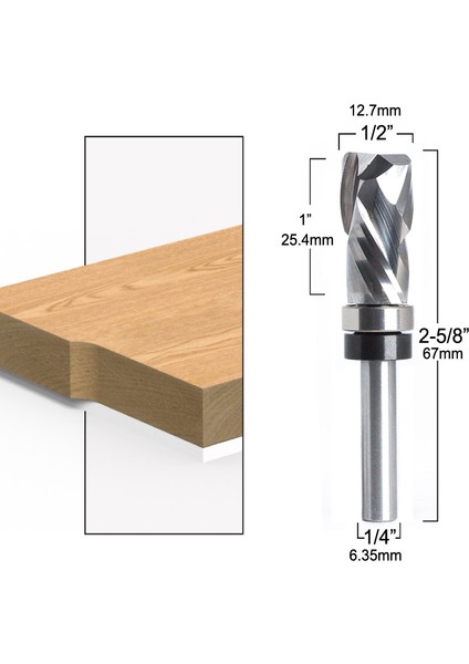 Rulman Ultra Performanslı Sıkıştırma Gömme Trim Katı Karbür Cnc Router Bit Ağaç Işleme End Mill Için 1/4 Inç Şaft (Yurt Dışından)