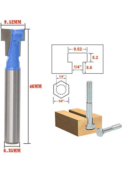 1/4 Inç Shank T-Yuvası Kesici Yönlendirici Bit Çelik Saplı 3/8 Inç ve 1/2 Inç Uzunluk Ağaç Işleme Kesiciler Elektrikli El Aletleri Için (Yurt Dışından) fırsatları
