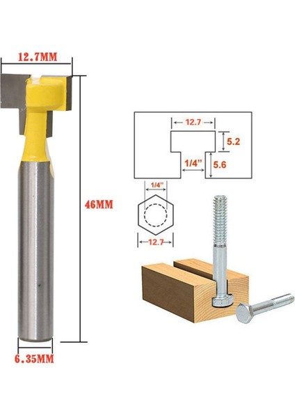 1/4 Inç Shank T-Yuvası Kesici Yönlendirici Bit Çelik Saplı 3/8 Inç ve 1/2 Inç Uzunluk Ağaç Işleme Kesiciler Elektrikli El Aletleri Için (Yurt Dışından) indirimleri