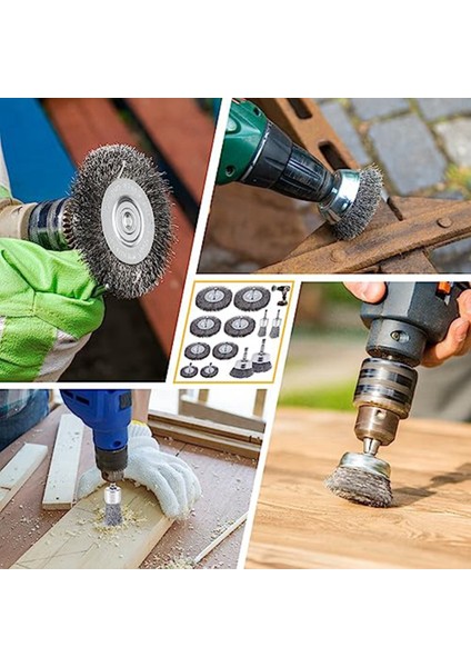 Matkap Için Tel Fırça, 12 Paket Tel Çark Fırça Fincan Seti, Matkap Için Tel Çark 0.012 Karbon Çelik Tel, Matkap Tel Fırçası (Yurt Dışından)