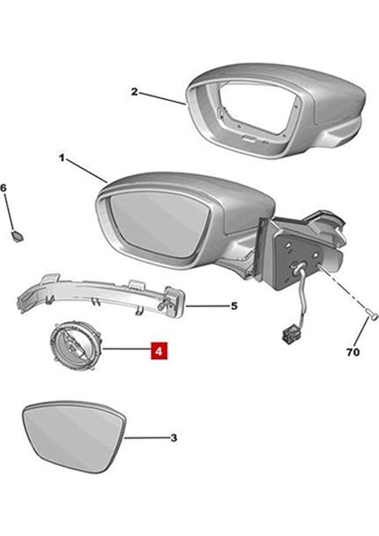 Ön Kapı Ayna Tahrik Motoru Yan Ayna Motoru CRP500051 1609662980 1609663080 Peugeot 308 308S 408 Citroen C4 C5 Için (Yurt Dışından) fiyatları