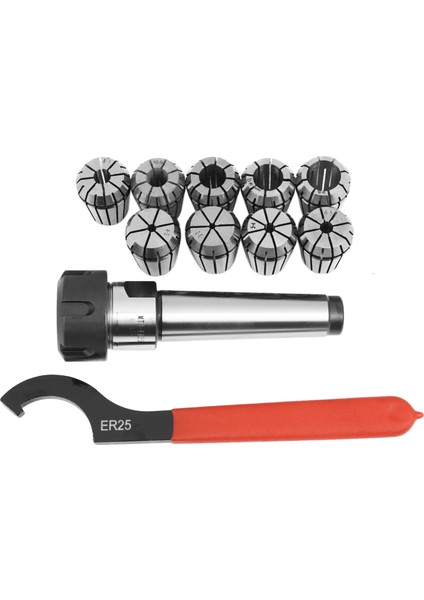9 Adet ER25 Yaylı Pensler + 1 Adet Mt3 M12 ER25 Collet Chuck Mors Konik Adaptör Tutucu Cnc Freze Torna Tezgahı Için (Yurt Dışından)