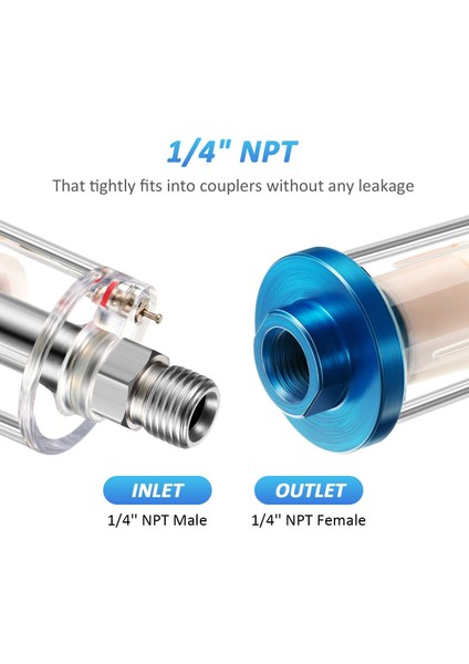 Parça Su Yağ Ayırıcı Filtre Airbrush Filtresi Hava Hattı Kompresörü Bağlantısı Için Nem Ayırıcı, 1/4 Inç Npt Giriş ve Çıkış (Yurt Dışından) fiyatları