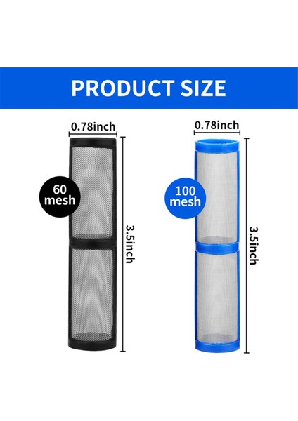 12 Adet Havasız Boya Püskürtme Manifold Filtresi 390 395 490 495 595 Pompa Manifold Süzgeci 246384 60MESH ve 246382 100MESH (Yurt Dışından)