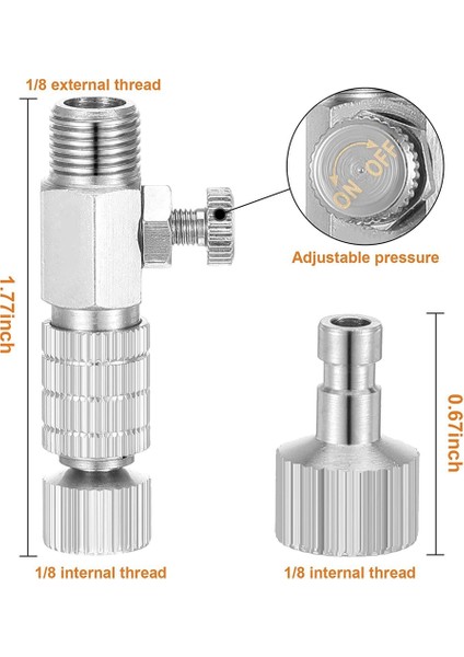 Hava Fırçası Hızlı Bırakma Bağlantıyı Kesme Adaptörü 1/8 Inç Fiş Erkek ve Dişi Hava Kompresörü Için Bağlantı Airbrush Hortum Adaptörü (Yurt Dışından)