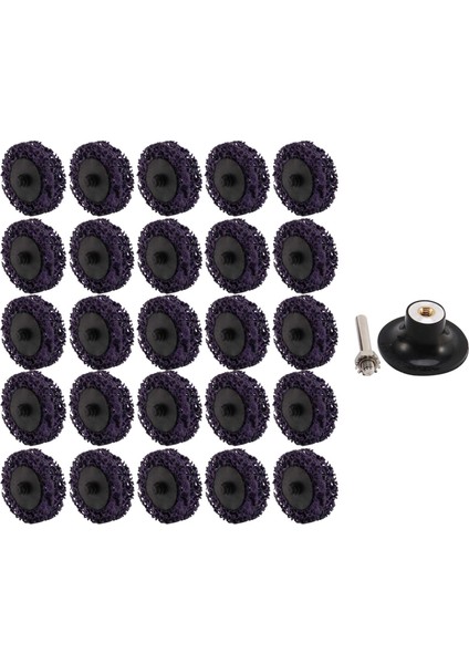25 Adet 2 Inç 50MM Hızlı Değişim Kolay Şerit ve Temiz Diskler Mor Boya Pas Giderme Için Yüzey Hazırlığı 1 Tutucu ile (Yurt Dışından)