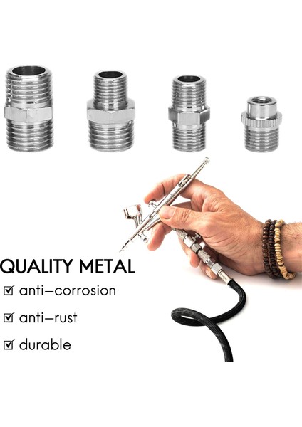 Kompresör ve Airbrush Hortumu Için 8 Parçalı Airbrush Esnek Adaptör Bağlantı Seti (Yurt Dışından)