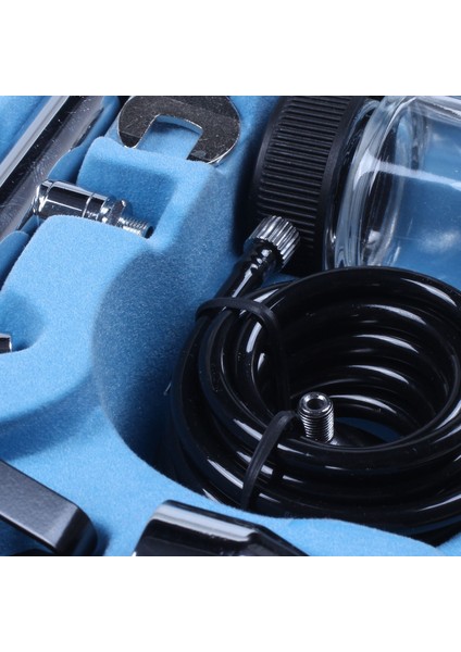 Sifon Besleme Çift Eylem 0.35MM Airbrush Kiti Püskürtme Aracı Hava Fırçası Makyaj Kek Sanat Boyama Çift Camlı Komple Trakea ile Geçici Gövde (Yurt Dışından)