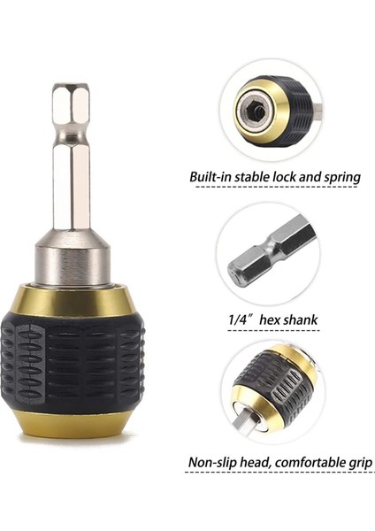 2 Adet 60MM Matkap Ucu Tornavida Darbeli Sürücü Adaptörü 1/4 Inç Altıgen Şaftlı Matkap Ucu Aracı Hızlı Değişim Dönüştürücü Adaptörü (Yurt Dışından)