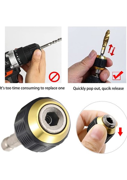 2 Adet 60MM Matkap Ucu Tornavida Darbeli Sürücü Adaptörü 1/4 Inç Altıgen Şaftlı Matkap Ucu Aracı Hızlı Değişim Dönüştürücü Adaptörü (Yurt Dışından)