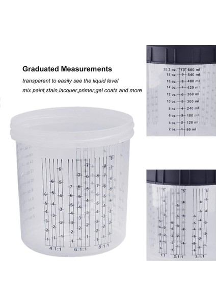 600ML Tek Kullanımlık Boya Kabı Bağlantılı Püskürtme Kabı Boya Karıştırma Kabı Tip H/o Hızlı Kap Püskürtme 16X1.5MM Harici (Yurt Dışından)