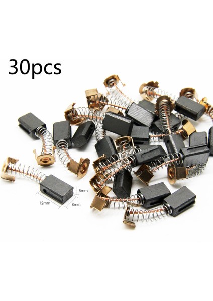 30 Adet Karbon Motor Fırçaları Elektrikli Döner Motor Aracı Dremel Elektrik Motorları Için Yedek Parça Tamiri (12X8X5MM Taban) (Yurt Dışından)