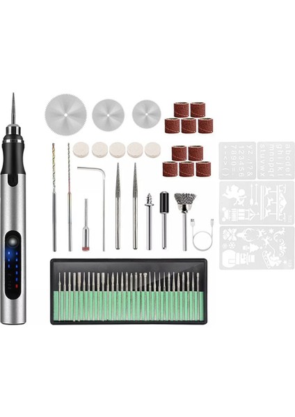 58BITS ile USB Şarjlı Gravür Kalemi, Ahşap Takı Cam Metal Plastik Oyma Için Dıy Gravür Alet Seti (Yurt Dışından)