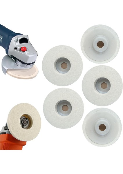 5 Adet Yün Parlatma Diski Disk, 125MM Açı Öğütücü Için Yün Keçe Parlatma Diski Disk Kiti, Keçe Parlatma Pedleri (Yurt Dışından) indirimleri